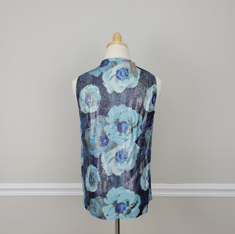 J.Crew Silky Floral Print Ruffle Sleeveless Top Size XS - Picture 3 of 6